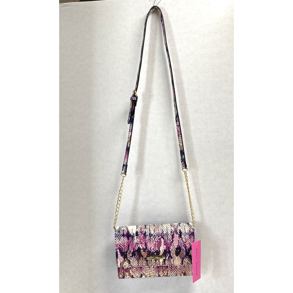 Betsey Johnson Women Crossbody Bag Wallet Purse Multicolor Skin XOSAM - Picture 2 of 11
